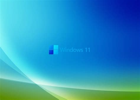 A Blue And Green Wallpaper With The Windows 11 Logo On Its Left Side