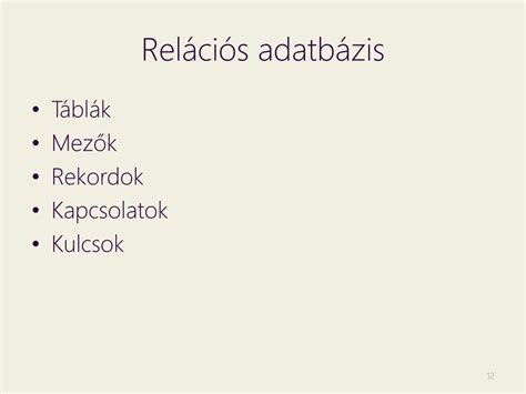 PPT Adatbáziskezelés PowerPoint Presentation free download ID 3167472