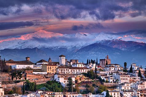 Cloudy sunset. . Granada. The Alhambra, Albaicin. Photograph by Guido ...