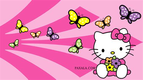 Wallpaper: Hello Kitty con Mariposas de Colores