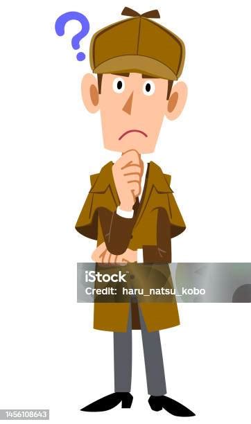 Male Detectives Questioning Expression Stock Illustration Download