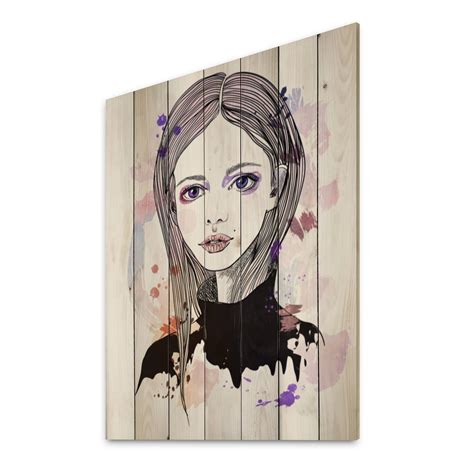 Designart Portrait Of A Grunge Girl Iv Vintage Wood Wall Art Panels