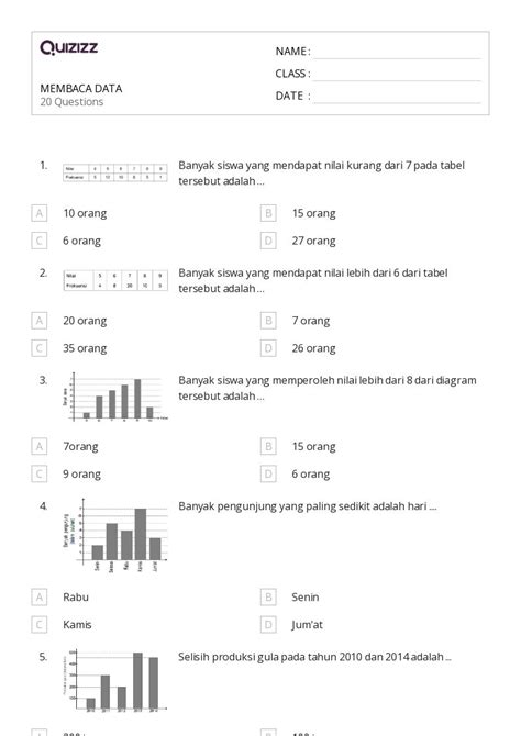 Lembar Kerja Kelancaran Membaca Untuk Kelas Di Quizizz Gratis