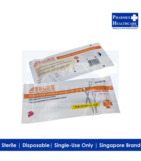 Assure Povidone Iodine Swabsticks 3s