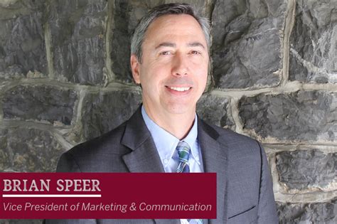 Brian Speer Named Vice President For Marketing And Communication