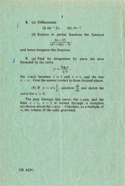 Gce A Level Mathematics Paper