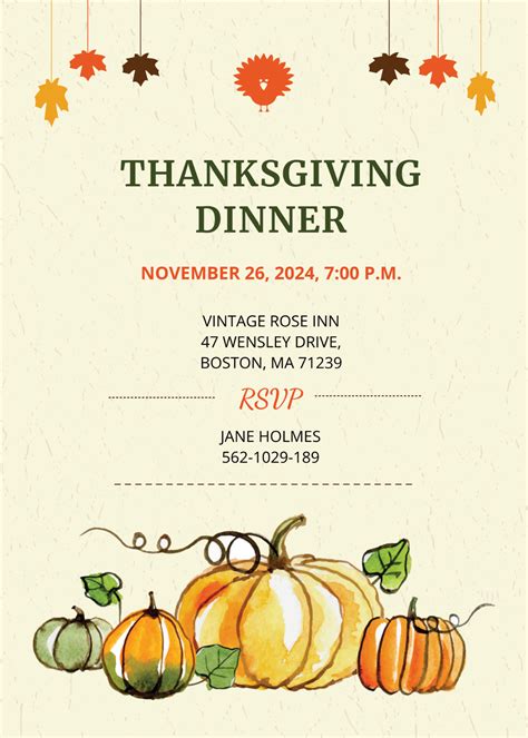 FREE Thanksgiving Invitation Templates & Examples - Edit Online ...