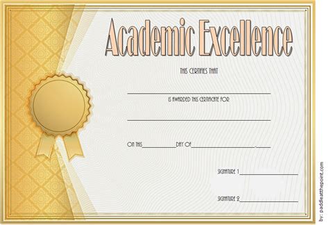 Certificate Of Academic Excellence Award Free Editable 1 Certificate