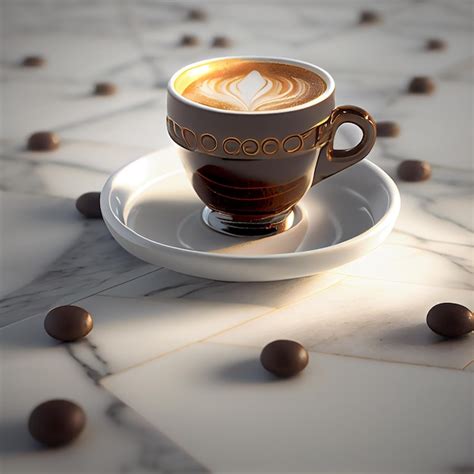 Premium Ai Image Cup Of Hot Cappuccino Coffee Illustration Generative Ai