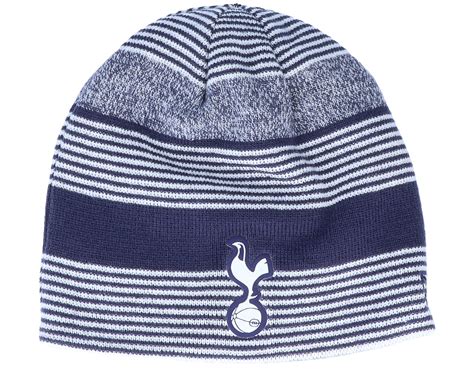 Tottenham Hotspur Fc Reversible Stripe Knit Whitenavy Beanie New Era