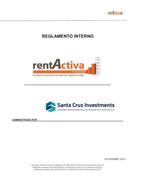 Pdf Reglamento Interno Reglamento Interno Administrado Por