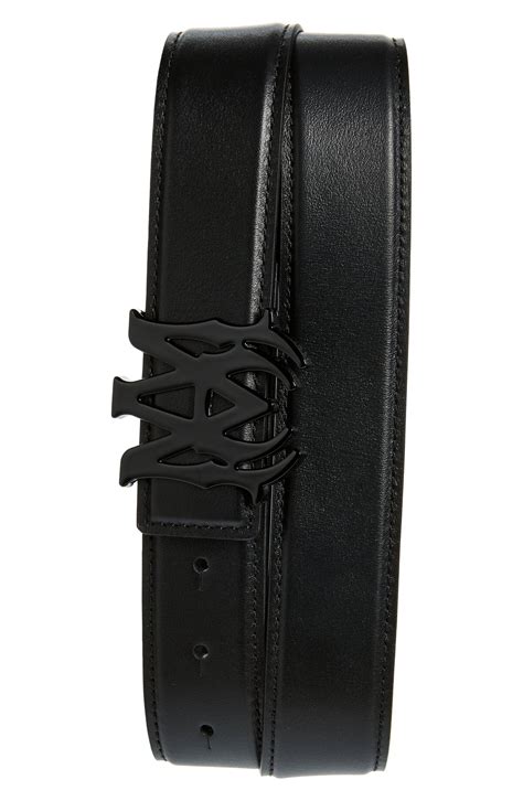 Amiri Monogram Logo Leather Belt Black Editorialist