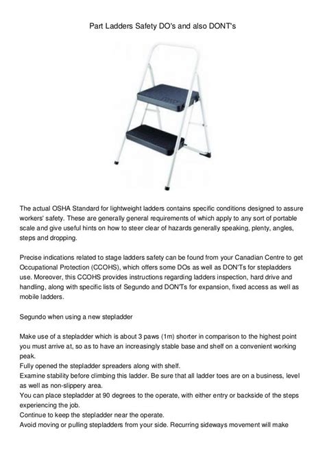 Step Ladders Safety Dos And Donts