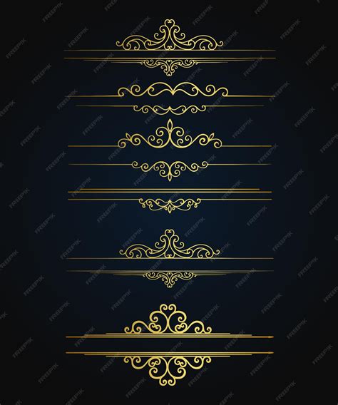 Premium Vector Set Of Decorative Vintage Frames And Borders Set Gold