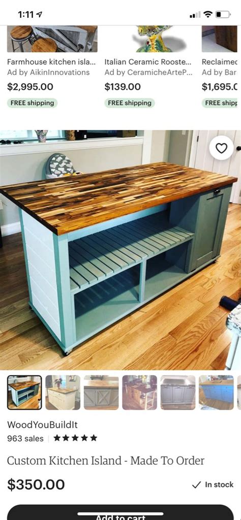 Custom Kitchen Island Made To Order Etsy