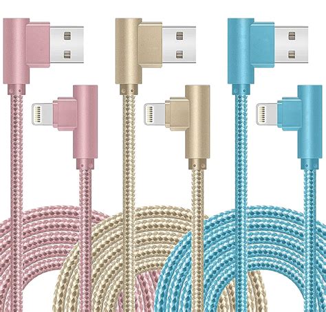 Iphone Charger Cable 3m 3pack Right Angle 90 Degree Iphone Charging Cables Lightning Cable 3