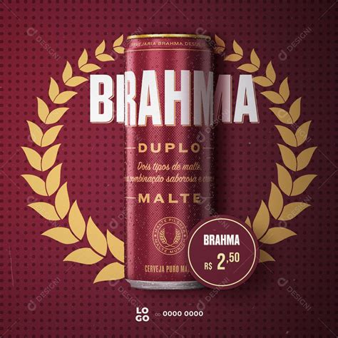 Social Media Bebidas Cerveja Brahma Duplo Malte Gelada PSD Editável