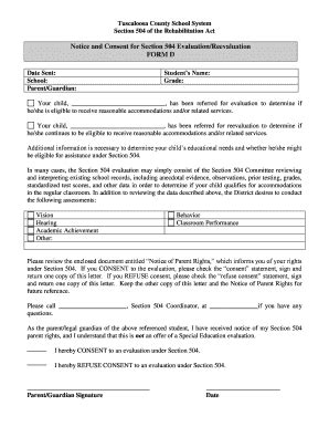 Fillable Online Notice And Consent For Section