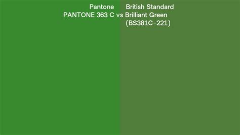 Pantone 363 C Vs British Standard Brilliant Green Bs381c 221 Side By