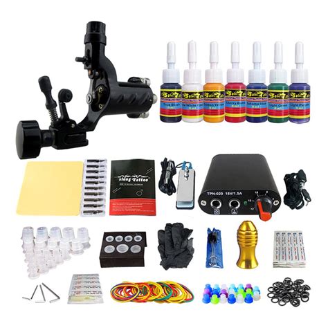 Professional Tattoo Machine Set 1 Tatoo Guns 8 Color Inks Complete