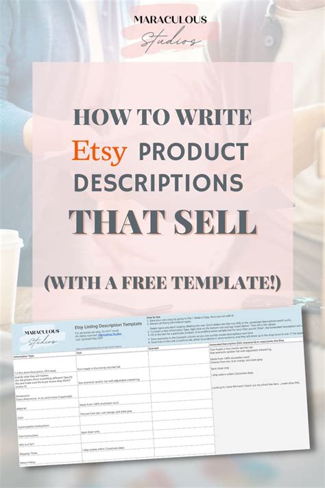 How To Write An Etsy Product Description That Sells With Free Template Etsy Advice Making