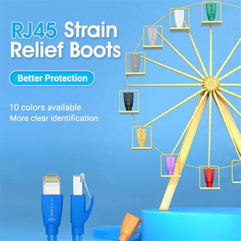 VENTION IODL0 50 RJ45 Strain Relief Boots Blue PVC Type 50 Pack