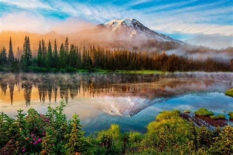 nature, Landscape, Trees, Forest, Mountain, Washington State, USA, Lake ...