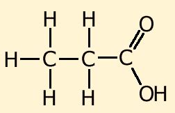 Write the structural formula of propanoic acid