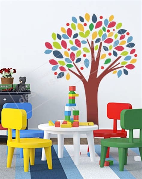 Kindergarten Classroom Decor, Preschool Decor Back to School Tree Wall Decal, Wall Decals Tree ...