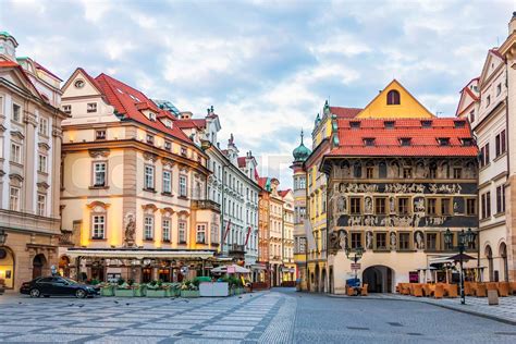 Czech street in the Prague downtown close to the Old Town Square ...