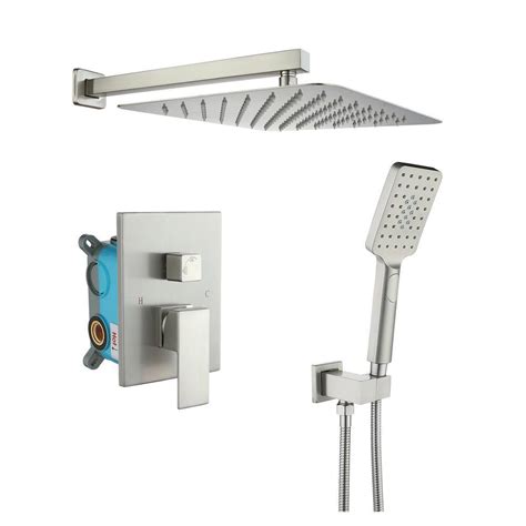 Rainlex Single Handle 1 Spray Square High Pressure Shower Faucet With