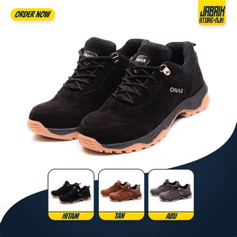 Jual Sepatu Safety Pria Shoes Kerja Proyek Septy Sefty Boots Ujung Besi