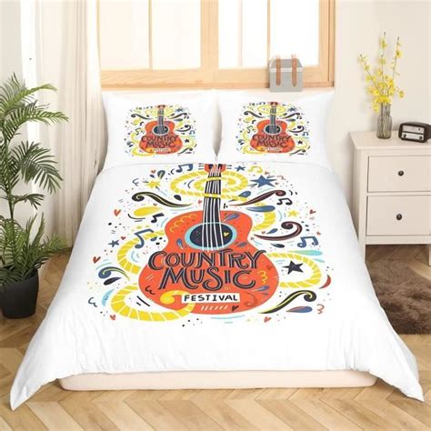 Guitaree Parure De Lit 220X240Cm Rock Music Sets De Housse De Couette