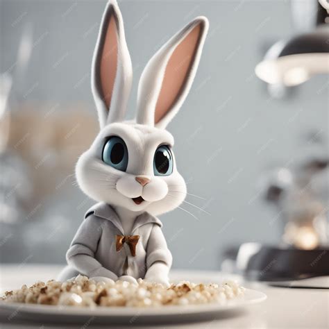 Un Personnage De Dessin Animé Bugs Bunny Fond Blanc Photo Premium