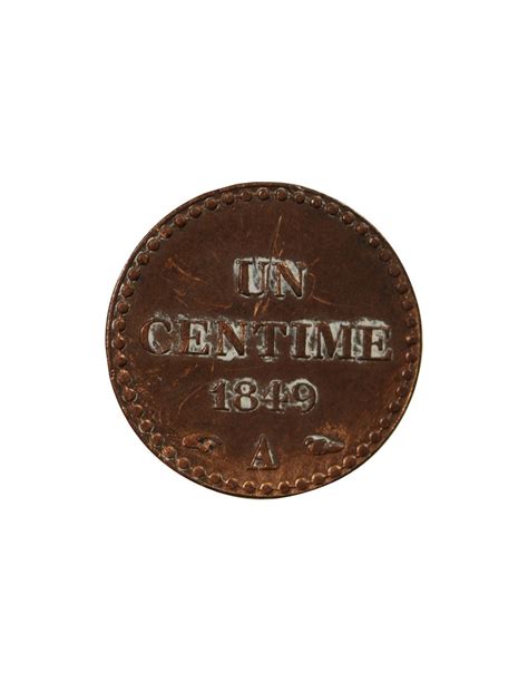 DUPRÉ 1 CENTIME 1849 A PARIS Bronze TTB Suffren Numismatique