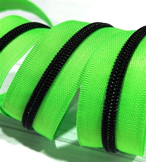 Neon Green With Black Teeth Zipper Tape Michaels