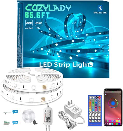 Bluetooth LED Strip Lights 65.6FT - LED Light Strips Controlled by ...