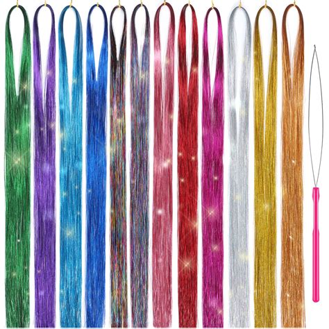 Amazon Hair Tinsel Kit Strands With Tool 47 Inch 12 Colors 2100