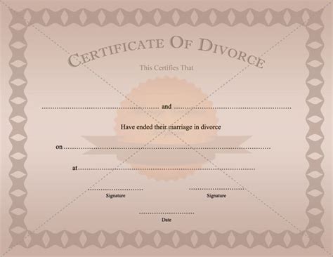 Divorce Certificate Template Printable MarriageCertificateTemplate