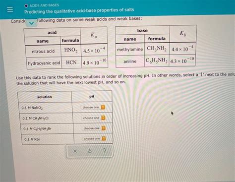 Solved O Acids And Bases Predicting The Qualitative Chegg