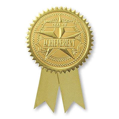 Buy Embossed Seal Of Achievement Gold Foil Ribbon Certificate Seals 2