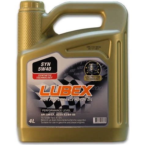 Lubex SYN 5W 40 4 Litre Motor Yağı Üretim Yılı 2022 Fiyatı