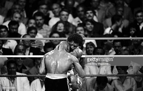 Thomas Hearns Throws A Punch Against Marvin Hagler During The Fight