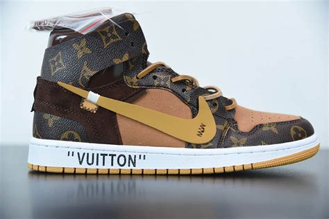 乔丹Louis Vuitton x OFF WHITE Air Jordan 1 乔丹LV经典联名中帮行李箱版本潮流情侣运动休闲板鞋纯原