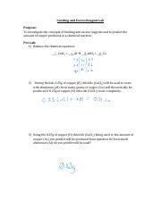 Investigating Limiting And Excess Reagents In Copper Production