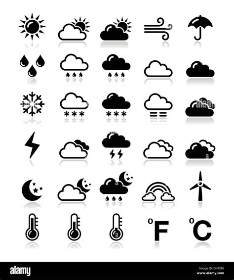 Weather Icons Set Vector Stock Vector Image And Art Alamy