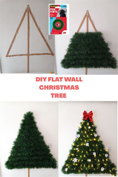 DIY FLAT WALL CHRISTMAS TREE | Wall christmas tree, Diy christmas wall ...
