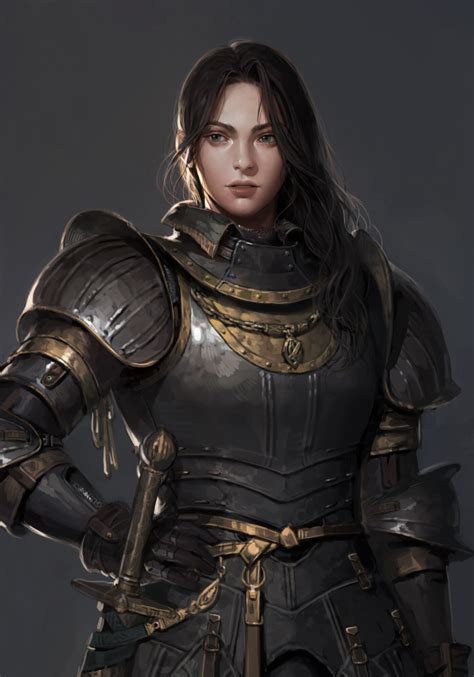 Artstation 011 Knight Eunsil Song Female Knight Fantasy Female