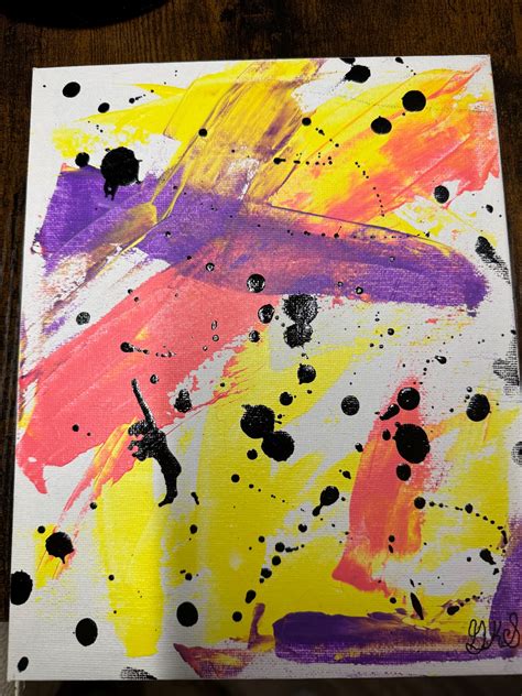 8x10 Abstract Splatter Art Painting By Gerard Hudson Etsy