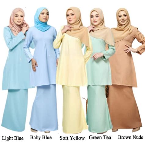 Size Xs Xl Daisy Kurung Moden Riau Bridesmaid Plus Size Green Tea